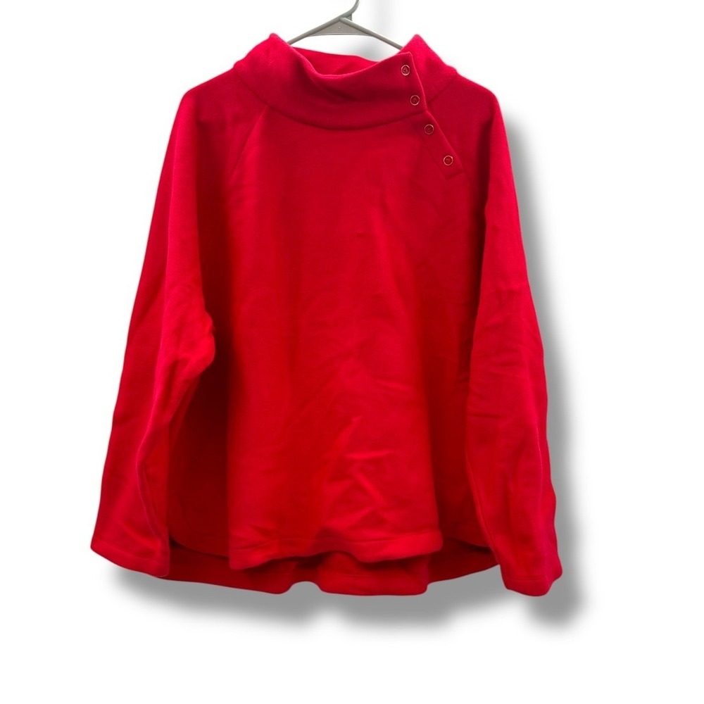 Talbots NWT Fleece Pullover Women's 3X Cozy Funnel Neck Casual Winter Layer